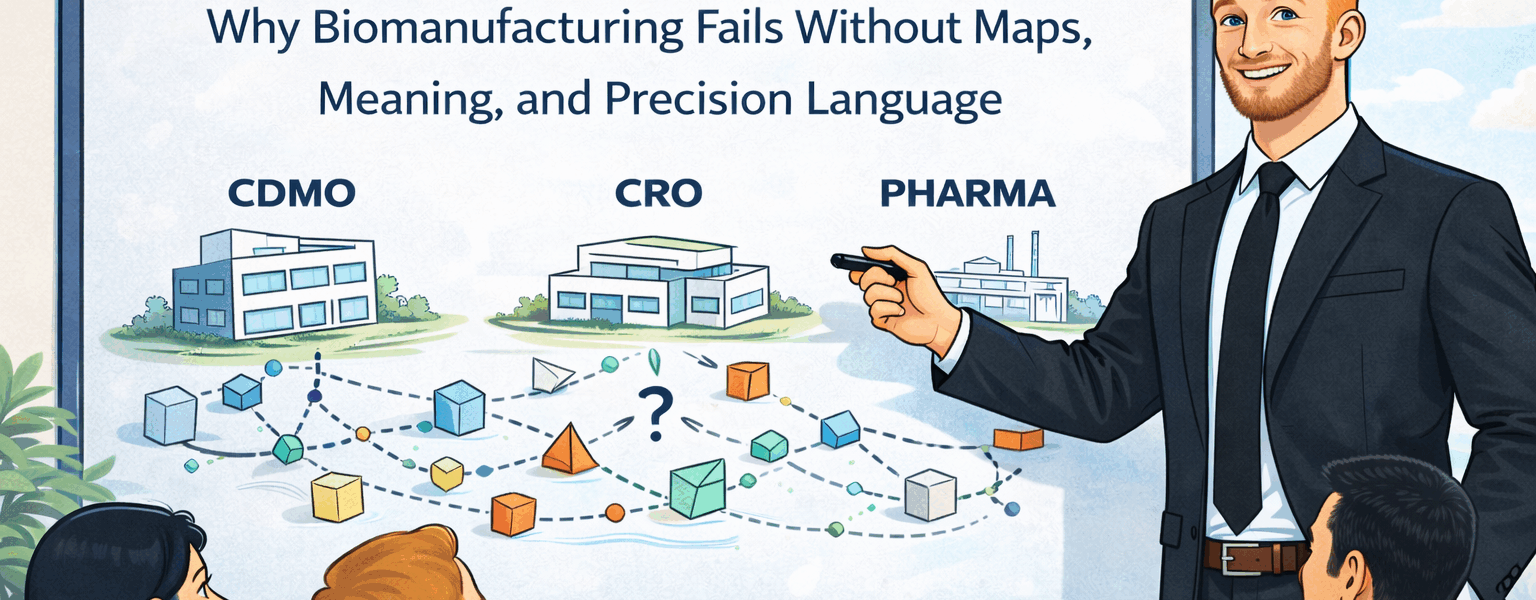 THE TOPOLOGY OF ROUTING: Why Biomanufacturing Fails Without Maps, Meaning, and Precision Language